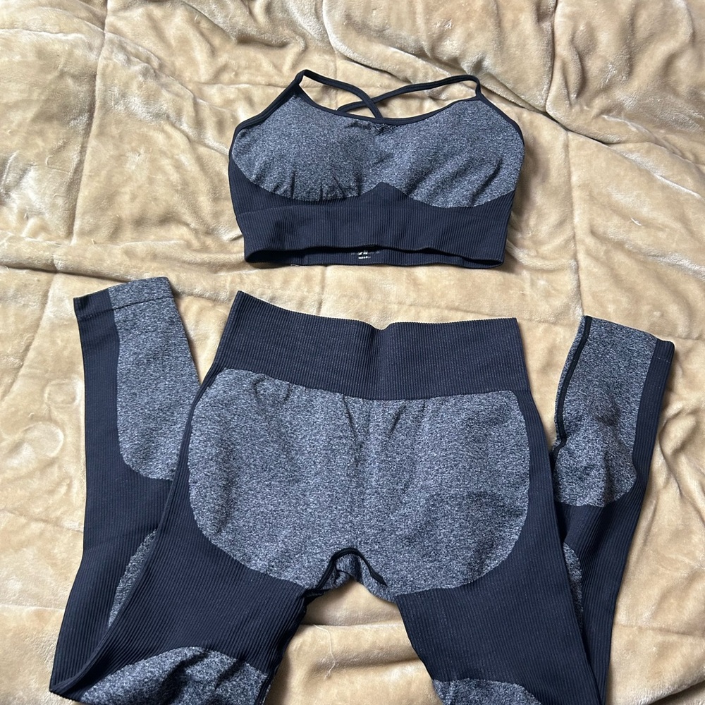 Women's Gray and Black Intimate Set